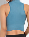 Mock Neck Ribbed Sports Tank