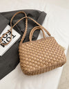 Braided Strap Paper Weave Shoulder Bag