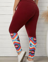 Plus Size Geometric Print High Waist Leggings