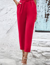 Straight Leg Cropped Pants with Pockets