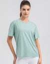 Round Neck Short Sleeve Active Top