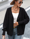 Button-Up Dropped Shoulder Cardigan