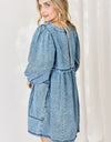 HEYSON Full Size Oversized Denim Babydoll Dress