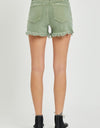 RISEN Mid Waist Frayed Hem Denim Shorts