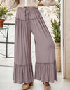 Wide Leg Ruffle Trim Pants