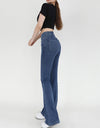 Wide Waistband Bootcut Jeans with Pockets