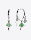 925 Sterling Silver Multi-Charm Drop Earrings