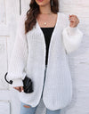 Open Front Dropped Shoulder Longline Cardigan