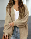 Drop Shoulder Balloon Sleeve Cardigan