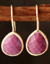 Handmade Natural Stone Teardrop Earrings