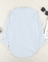 Pocketed Button Up Long Sleeve Denim Shirt