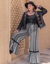 Plus Size Printed Wide Leg Pants