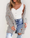 Multicolored Open Front Cardigan