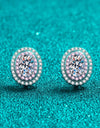 Platinum-Plated Moissanite Stud Earrings