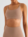 Spaghetti Strap Round Neck Sports Bra