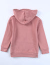 Girls Zip-Up Drawstring Hooded Jacket with Pockets