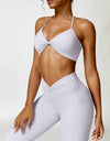 Twisted Halter Neck Active Bra