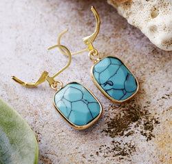 Copper Natural Stone Dangle Earrings