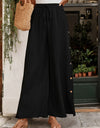 Tied Slit Wide Leg Pants