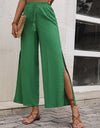 High Waist Slit Wide Leg Pants