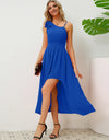 Bow Asymmetrical Neck Sleeveless Dress