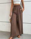 Wide Waistband Relax Fit Long Pants