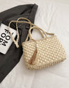 Braided Strap Paper Weave Shoulder Bag