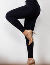 Full Size Contrast Detail Buttoned Leggings