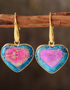 Natural Stone Heart Drop Earrings