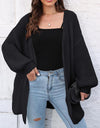 Open Front Dropped Shoulder Longline Cardigan