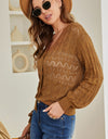 Openwork V-Neck Cardigan