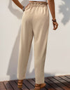 Frill High Waist Pants with Pockets