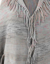 Multicolored Fringe Trim Poncho