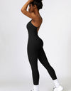 Open Back Spaghetti Strap Sports Jumpsuit