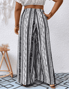 Plus Size Striped Tied Wide Leg Pants