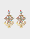 Flower Shape Rhinestone Alloy Dangle Earrings