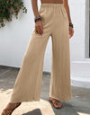 Textured High-Waist Wide Leg Pants