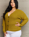 Zenana Kiss Me Tonight Full Size Button Down Cardigan in Chartreuse