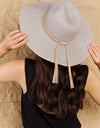 Fame Keep Me Close Straw Braided Rope Strap Fedora Hat