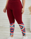 Plus Size Geometric Print High Waist Leggings