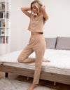 Ivy Lane Round Neck Short Sleeve Top and Pants Lounge Set