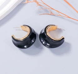 Alloy Drip Oil C-Hoop Earrings