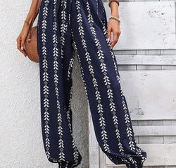 Tied Printed High Waist Pants