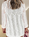 Openwork Open Front Long Sleeve Cardigan