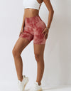 Tie Dye Wide Waistband Slim Fit Sports Shorts