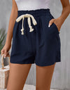 Drawstring High Waist Shorts