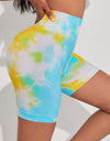 Tie-Dye Wide Waistband Sports Shorts