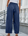 Drawstring Pocketed Wide Leg Pant