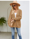 Open Front Raglan Sleeve Pocketed Cardigan