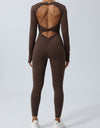 Twisted Backless Long Sleeve Jumpsuit